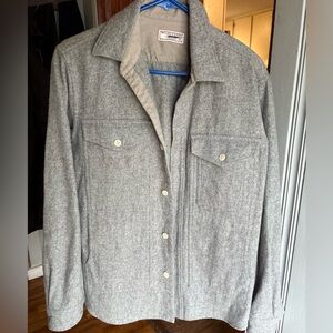 Men’s Gray Wool Wallace & Barnes Medium Button-Up Jacket